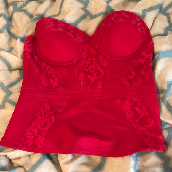 Red strapless top - Picture 1 of 3